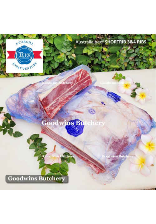 Beef rib SHORTRIB daging iga sapi  frozen Australia TEYS 3 & 4 RIBS +/- 1.5kg (price/kg)